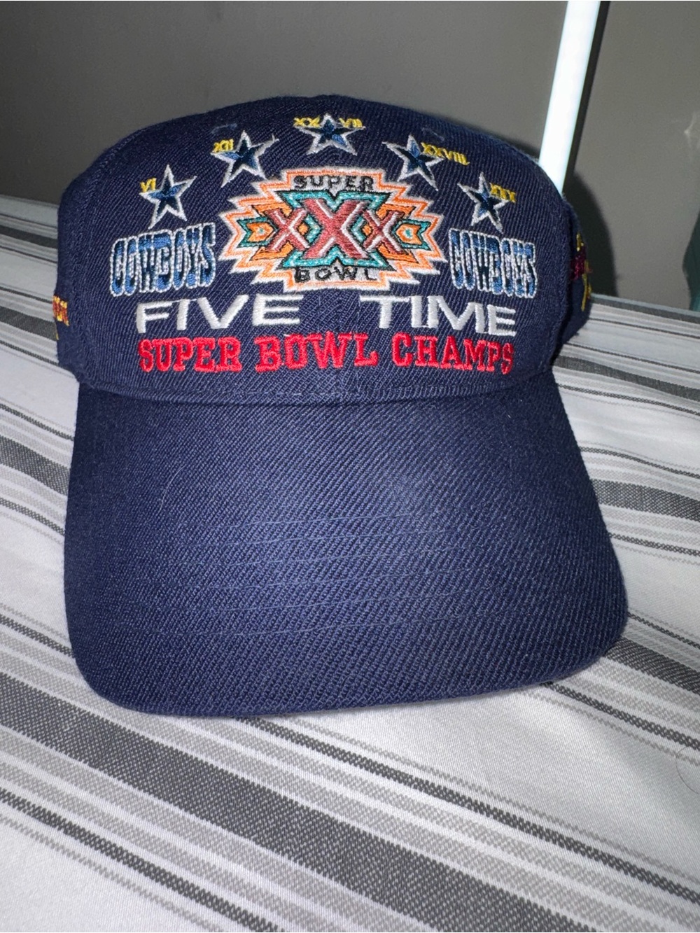 Vintage Navy Blue Cowboys Super Bowl Champs Embroidered Hat
